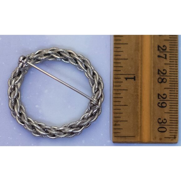 Vintage Silver Tone Serpent Chains Ring Brooch | J30 - Picture 2 of 2